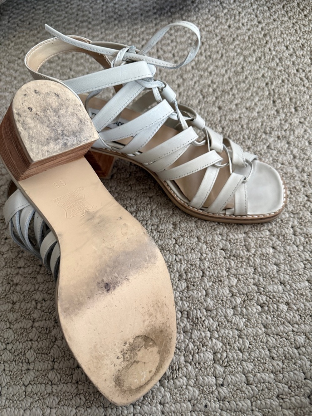 Vintage Steve Madden Greek Lace-up Style Block Heel Sandals , SZ 6 - Picture 6 of 10